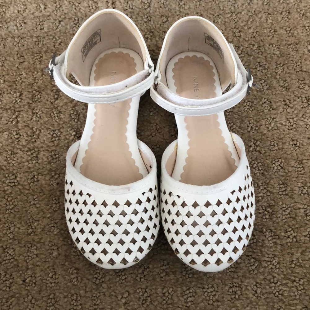 WHITE LITTLE GIRLS NINE WEST SHOES